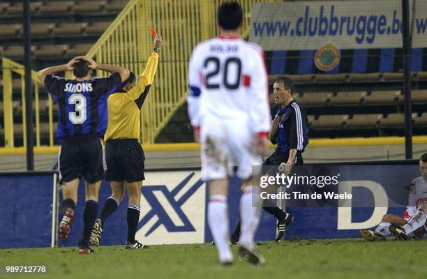 Cl Brugge - Vfb Stuttgart, Uefa Cup /Red Card, Rode Kaart, Carte Rouge, Messina, Arbitre, Referee, Scheidsrechter, Simons Timmy, Clement Philippe,...