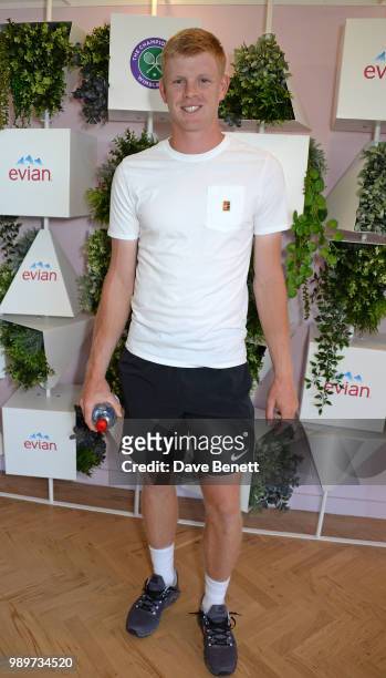 Kyle Edmund British number 1 attends the evian Live Young Suite at The Championship at Wimbledon on July 2, 2018 in London, England.