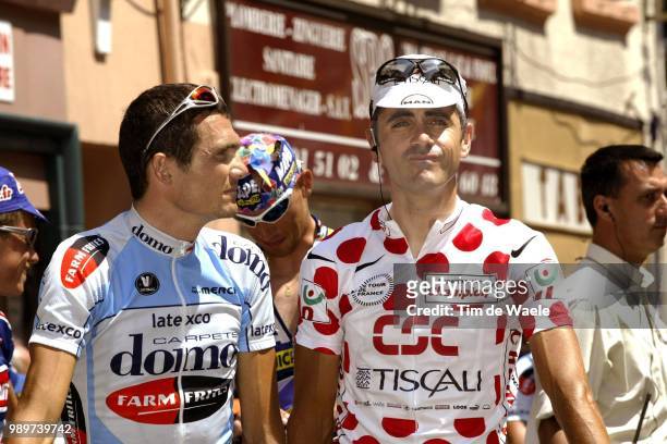 Tdf 2002, Stage 13, Virenque Richard, Jalabert Laurent, Maillot Montagne, Pois, Bergtrui, Bolletjestrui, Mountain Jersey, Podium, Champion /Tour De...