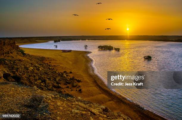 punta gallinas sunrise - gallinas stock pictures, royalty-free photos & images