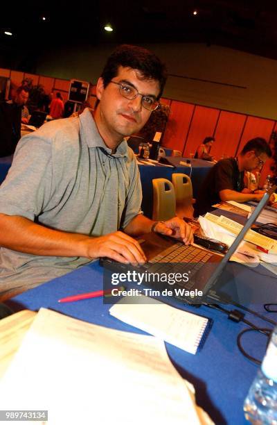 Tdf 2002, Time Trial, Stage 19, Carabias Jose Carlos, Journaliste, Press, Presse, Pers, Tour De France, Ronde Van Frankrijk, Contre La Montre, Time...