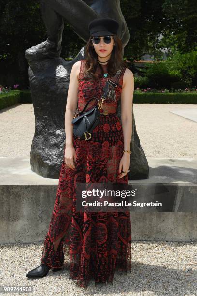 Araya Hargate attends the Christian Dior Haute Couture Fall Winter 2018/2019 show as part of Paris Fashion Week on July 2, 2018 in Paris, France.