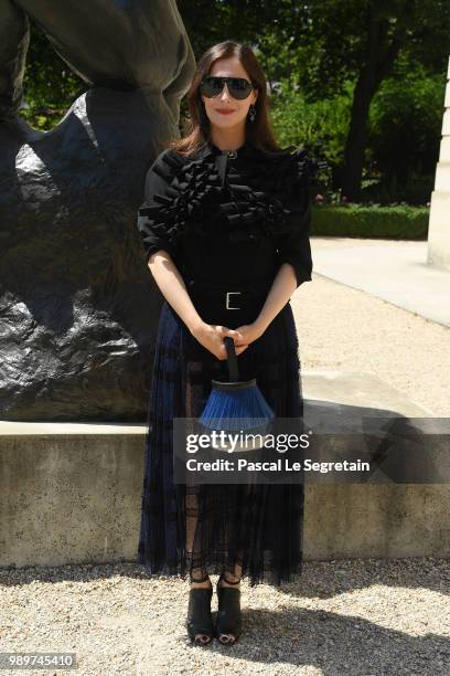 Amira Casar attends the Christian Dior Haute Couture Fall Winter 2018/2019 show as part of Paris Fashion Week on July 2, 2018 in Paris, France.