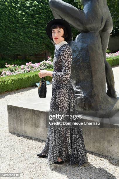 Mia Moretti attends the Christian Dior Couture Haute Couture Fall/Winter 2018-2019 show as part of Haute Couture Paris Fashion Week on July 2, 2018...