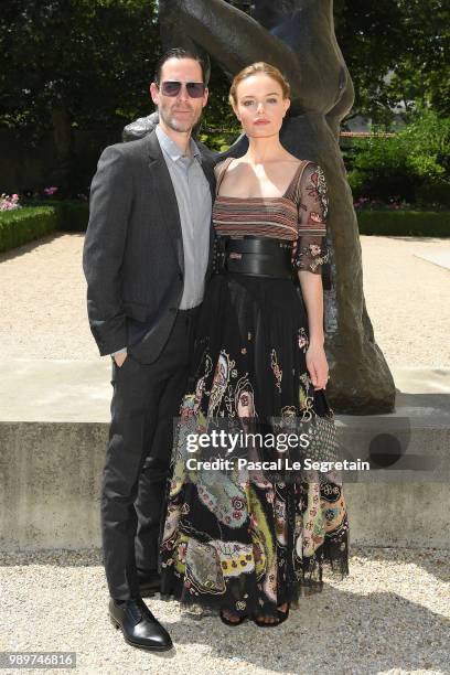 Michael Polish and Kate Bosworth attend the Christian Dior Haute Couture Fall Winter 2018/2019 show as part of Paris Fashion Week on July 2, 2018 in...