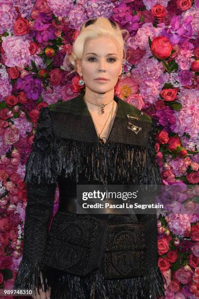 Daphne Guinness attends the Schiaparelli Haute Couture Fall Winter 2018/2019 show as part of Paris Fashion Week on July 2, 2018 in Paris, France.