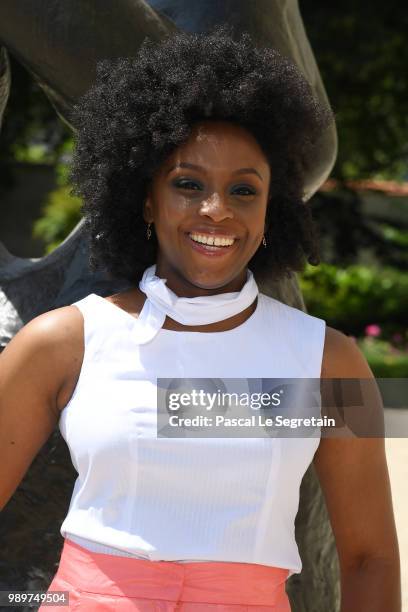 Chimamanda Ngozi Adichie attends the Christian Dior Haute Couture Fall Winter 2018/2019 show as part of Paris Fashion Week on July 2, 2018 in Paris,...