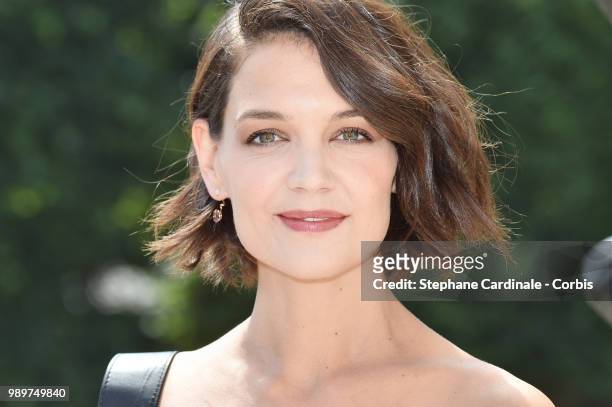 Actress Katie Holmes attends the Christian Dior Haute Couture Fall/Winter 2018-2019 show as part of Haute Couture Paris Fashion Week on July 2, 2018...