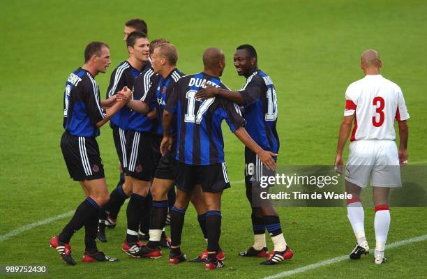 Cl Brugge - Fc Dinamo Bucuresti, Ecjoie, Vreugde, Celebration, Mendoza Andres, Duarte Jose, Lange Runje, Van Der Heyden Peter, Clement Philippe,...