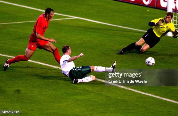 Belgium - Bulgary/ Qual.Euro 2004, Goal, But, Iankovich Zoran, Van Buyten Daniel, De Vlieger Geert, Red Devils, Diables Rouges, Rode Duivels,...