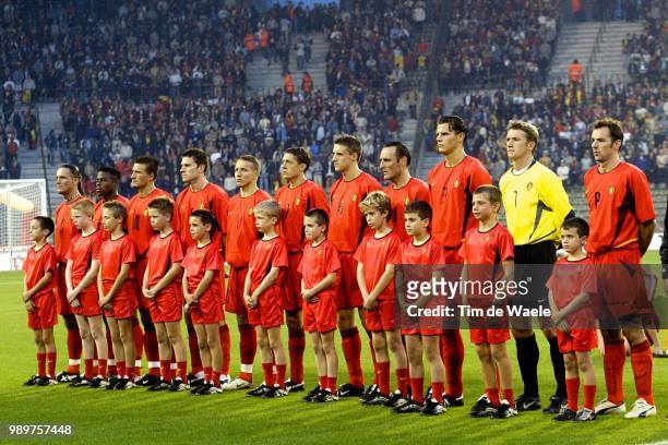 Belgium - Bulgary/ Qual.Euro 2004, Team, Equipe, Ploeg, De Vlieger Geert, Vreven Stijn, Baseggio Walter, Van Derheyden Peter, Van Buyten Daniel,...