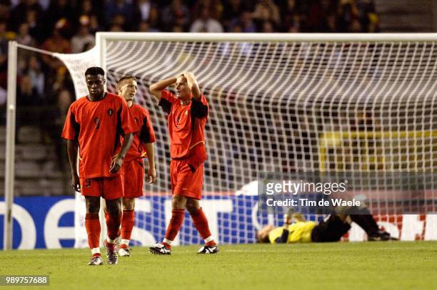 Belgium - Bulgary/ Qual.Euro 2004, Deception, Teleurstelling, Mpenza Emile, Sonck Wesley, Vreven Stijn, De Vlieger Geert, Red Devils, Diables Rouges,...
