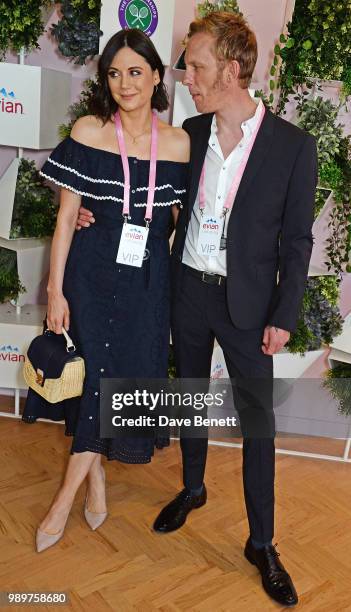 Lilah Parsons and Laurence Fox attend the evian Live Young Suite at The Championship at Wimbledon on July 2, 2018 in London, England.