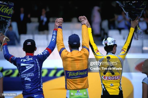 Tour Of Spain 2002, Stage 21, Herras Roberto, Gonzalez Aitor, Beloki Josepa, Maillot Jaune, Gele Trui, Yellow Jersey, Podium, Vuelta, Ronde, Etape,...