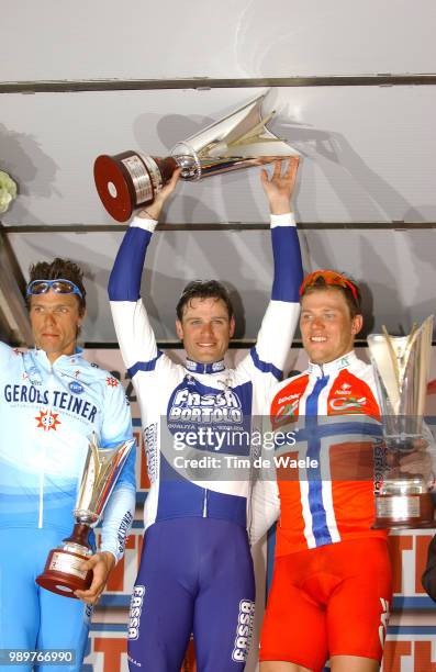 Milan - Sanremopodium, Hondo Danilo , Petacchi Alessandro Celebration Joie Vreugde, Hushovd Thor Milaan - San Remo