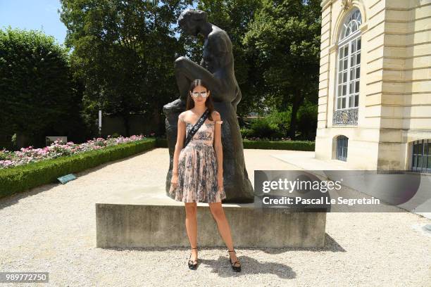 Viola Arrivabene attends the Christian Dior Haute Couture Fall Winter 2018/2019 show as part of Paris Fashion Week on July 2, 2018 in Paris, France.