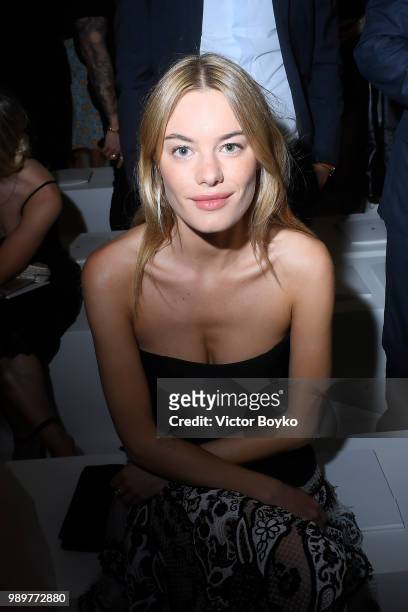Camille Rowe attends the Christian Dior Haute Couture Fall Winter 2018/2019 show as part of Paris Fashion Week on July 2, 2018 in Paris, France.