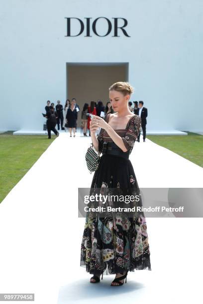 Actress Kate Bosworth attends the Christian Dior Haute Couture Fall Winter 2018/2019 show as part of Paris Fashion Week on July 2, 2018 in Paris,...