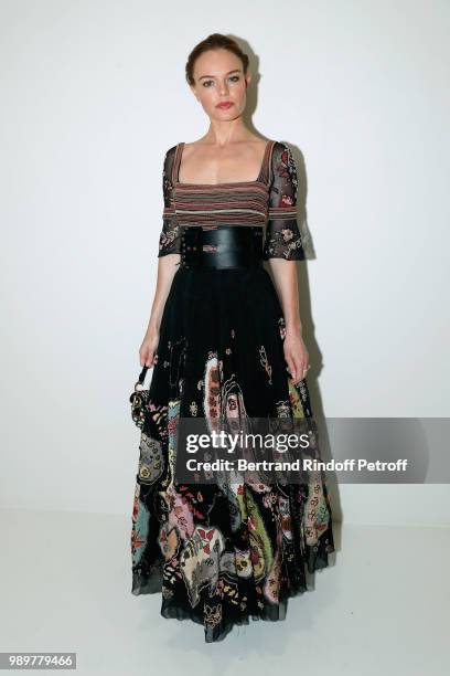 Actress Kate Bosworth attends the Christian Dior Haute Couture Fall Winter 2018/2019 show as part of Paris Fashion Week on July 2, 2018 in Paris,...
