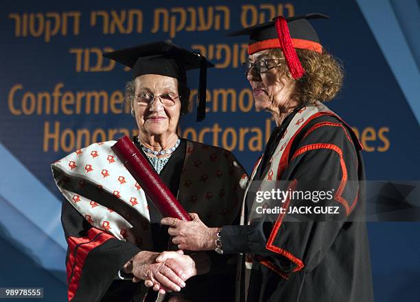 Simone Veil , French lawyer, politician, member of the Academie francaise, member of the Constitutional Council and an Auschwitz survivor, is awarded...