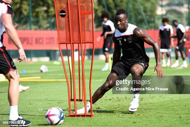 Ignatius Knepe Ganago of Nice during the Training Session of OGC Nice on July 2, 2018 in Nice, France.