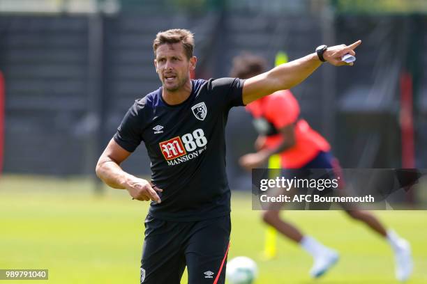 Bournemouth assistant manager Jason Tindall during a pre-season training session on July 2, 2018 in Bournemouth, England.