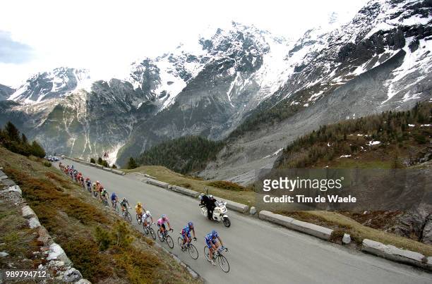 Giro D'Italia, Tour Of Italy Stage 14Illustration Illustratie, Peleton Peloton Landscape Paysage Mountains Montagnes Bergen, Savoldelli Paolo Pink...
