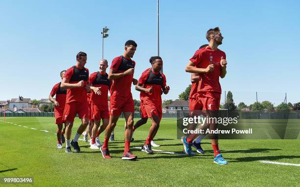 Conor Masterson, Joe Gomez, Nathaniel Clyne, Domonic Solanke, Divock Origi, Danny Ward, Loris Karius, Alberto Moreno and Allan Rodrigues de Souza of...