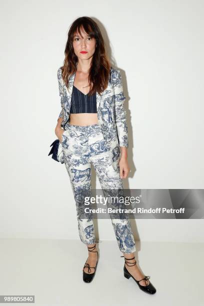 Actress Anais Demoustier attends the Christian Dior Haute Couture Fall Winter 2018/2019 show as part of Paris Fashion Week on July 2, 2018 in Paris,...