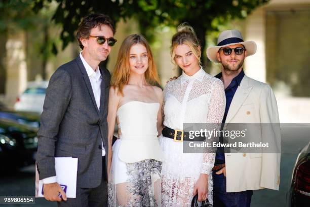 Antoine Arnault, Natalia Vodianova, Karlie Kloss, after the Dior show, during Paris Fashion Week Haute Couture Fall Winter 2018/2019, on July 2, 2018...