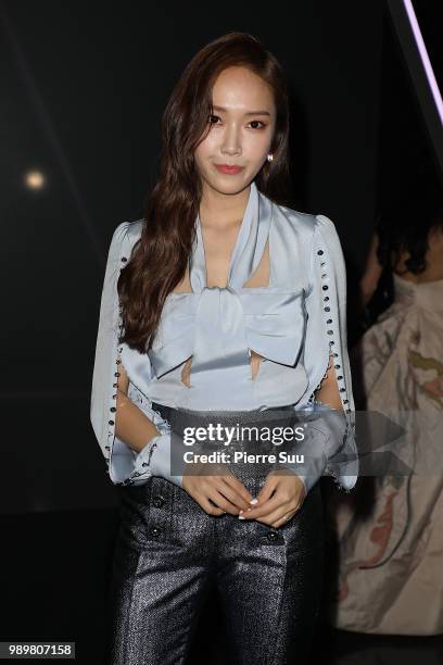 Jessica jung attends the Ralph & Russo Haute Couture Fall Winter 2018/2019 show as part of Paris Fashion Week on July 2, 2018 in Paris, France.