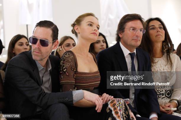 Michael Polish, Kate Bosworth, CEO of Dior Pietro Beccari and his wife Elisabetta attend the Christian Dior Haute Couture Fall Winter 2018/2019 show...