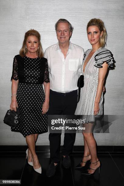 Kathy,Richard and Nicky Hilton attend the Ralph & Russo Haute Couture Fall Winter 2018/2019 show as part of Paris Fashion Week on July 2, 2018 in...