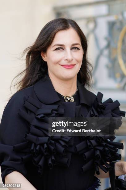 Amira Casar attends the Dior show, during Paris Fashion Week Haute Couture Fall Winter 2018/2019, on July 2, 2018 in Paris, France.