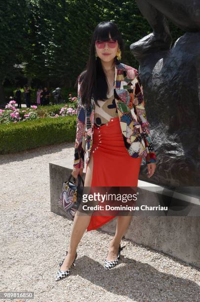 Susie Lau attends the Christian Dior Couture Haute Couture Fall/Winter 2018-2019 show as part of Haute Couture Paris Fashion Week on July 2, 2018 in...