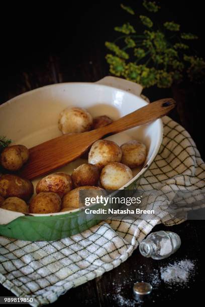 fried young potatoes - patatas bravas bildbanksfoton och bilder