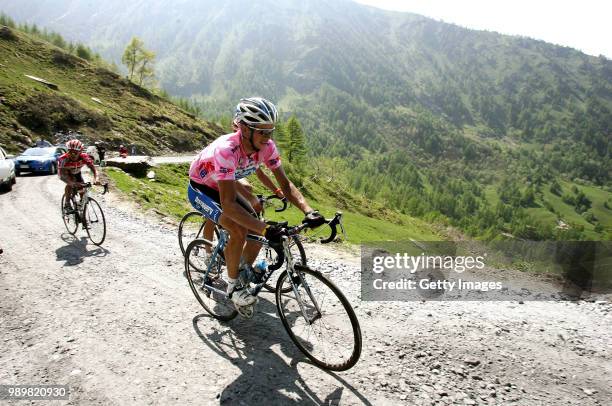 Giro D'Italia, Tour Of Italy Stage 19Colle Delle Finestre Pool, Savoldelli Paolo Pink Jersey Maillot Rose Roze Truistage 19 : Savigliano -...