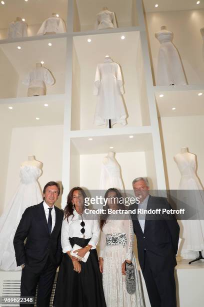 Of Dior Pietro Beccari, Katia Toledano, Elisabetta Beccari and former CEO of Dior Sidney Toledano attend the Christian Dior Haute Couture Fall Winter...