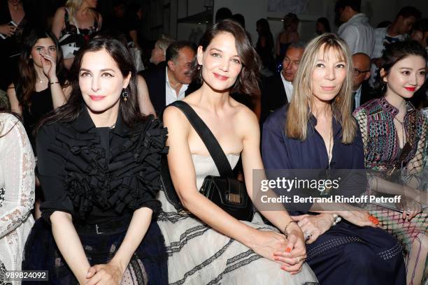 Amira Casar, Katie Holmes and Victoire de Castellane attend the Christian Dior Haute Couture Fall Winter 2018/2019 show as part of Paris Fashion Week...