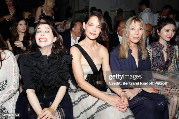 Amira Casar, Katie Holmes and Victoire de Castellane attend the Christian Dior Haute Couture Fall Winter 2018/2019 show as part of Paris Fashion Week...