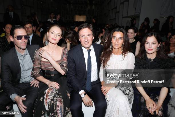 Michael Polish, Kate Bosworth, CEO of Dior Pietro Beccari, his wife Elisabetta and Amira Casar attend the Christian Dior Haute Couture Fall Winter...
