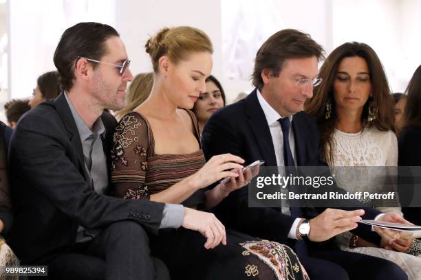 Michael Polish, Kate Bosworth, CEO of Dior Pietro Beccari and his wife Elisabetta attend the Christian Dior Haute Couture Fall Winter 2018/2019 show...