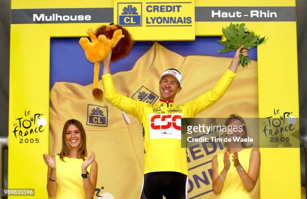 Tour De France 2005, Stage 9Podium, Voigt Jens Yellow Jersey Maillot Jaune Gele Trui, Celebration Joie Vreugdegã©Rardmer - Mulhouseetape Ritronde Van...