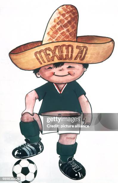 "Juanito" is the name of the 1970 World Cup mascot in Mexico. The small soccer player wears a large Sombrero.