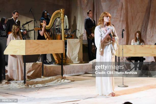 The Late Show with Stephen Colbert and guest Florence + The Machine during Wednesday's June 27, 2018 show.