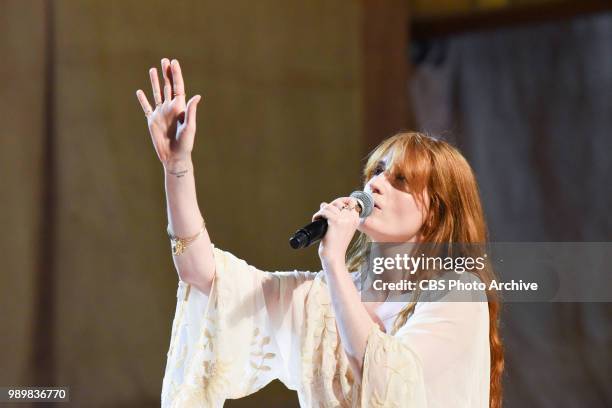 The Late Show with Stephen Colbert and guest Florence + The Machine during Wednesday's June 27, 2018 show.