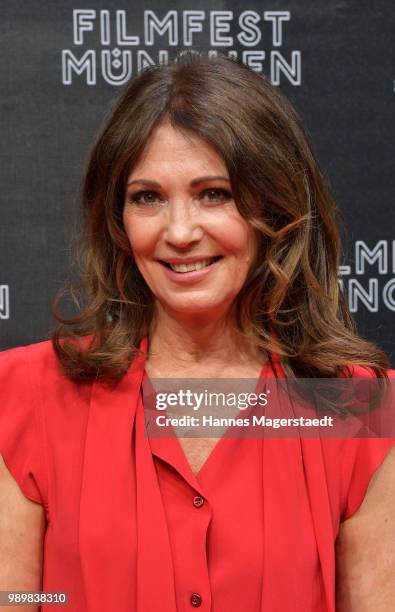 Actress Iris Berben attends the premiere of the movie 'Hanne' as part of the Munich Film Festival 2018 at Gloria Palast on July 2, 2018 in Munich,...