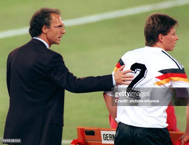 Team manager Franz Beckenbauer sends in Stefan Reuter in exchange for Thomas Berthold in the 73rd minute. The German national football team wins the...