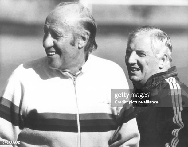 Outgoing German football coach Helmut Schoen and his successor Jupp Derwall during the 1978 FIFA World Cup in Argentina.