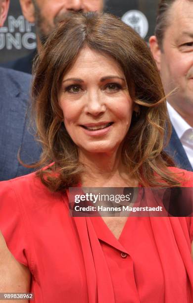 Actress Iris Berben attends the premiere of the movie 'Hanne' as part of the Munich Film Festival 2018 at Gloria Palast on July 2, 2018 in Munich,...